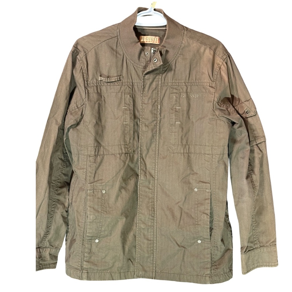 GUESS Men's Olive Military Jacket
